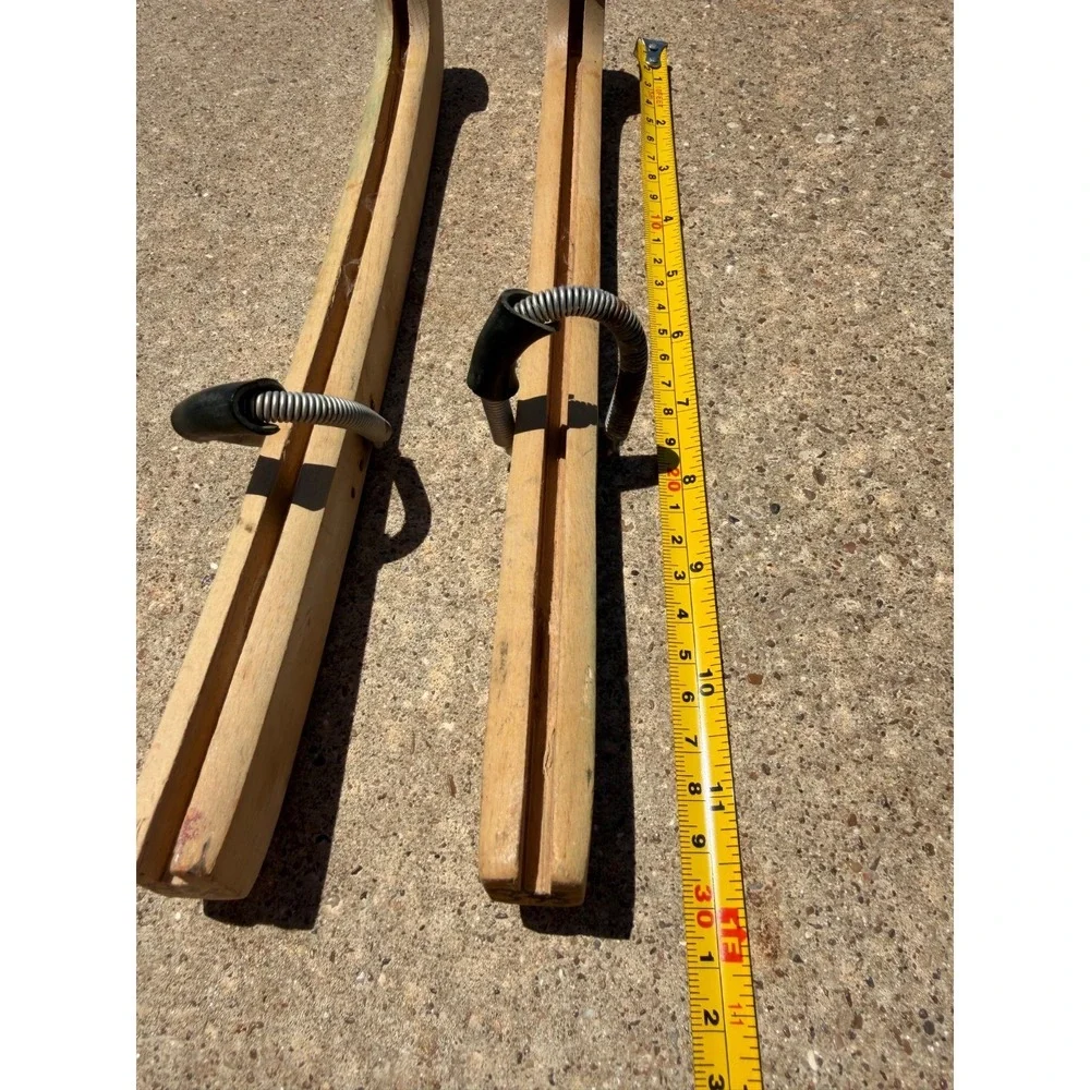 Vintage Wooden Ice Skate Blade Covers Guards. Total Length 12 in. Long - Picture 8 of 10